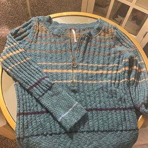 Free People -  textured sweater 3/4 sleeve